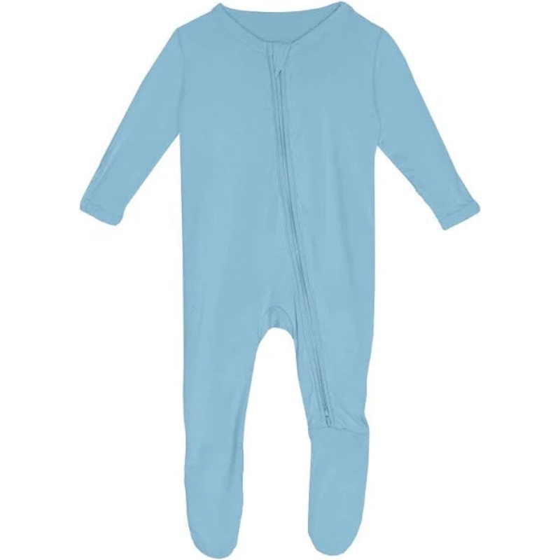 Kickee 2 Way Zipper Footie - Seaside Blue