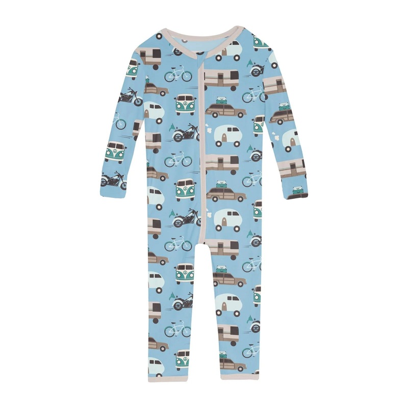 Kickee Convertible Sleeper with Zipper - Seaside Blue On The Way