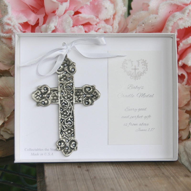 Large Lace Cross Cradle Medal