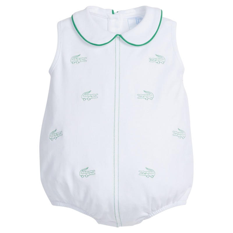 Little English Embroidered Peter Pan Bubble - Alligator