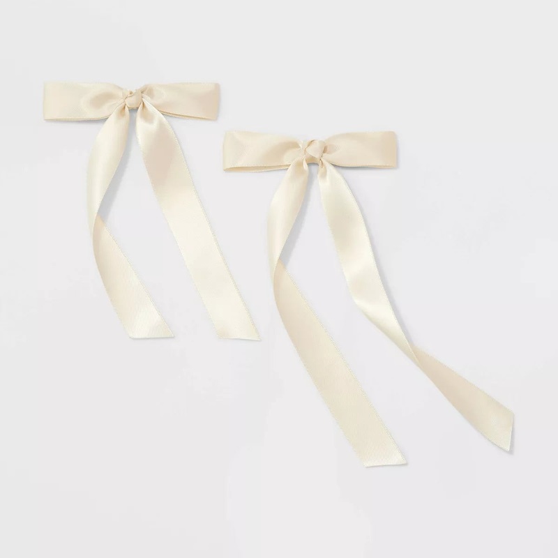 Medium Satin Long Bow- Rainbows by paulette