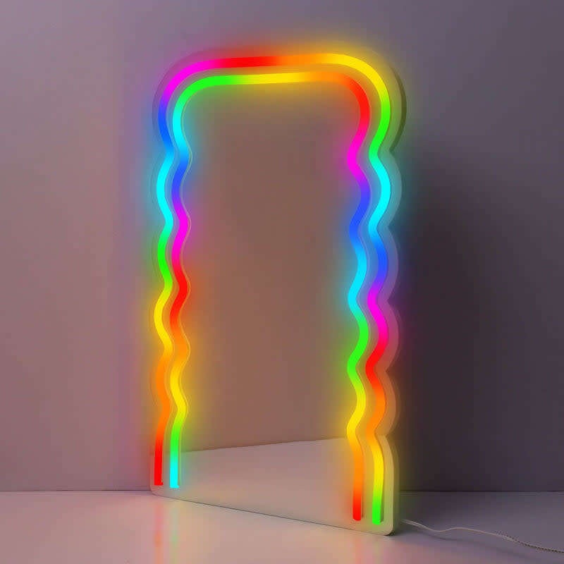 Multi Color LED Wave Lights Mirror w/ Remote Control