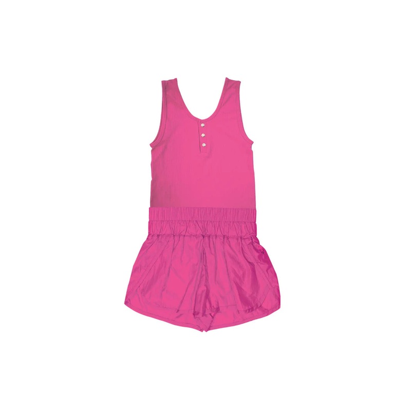 Tractr Hot Pink Running Romper