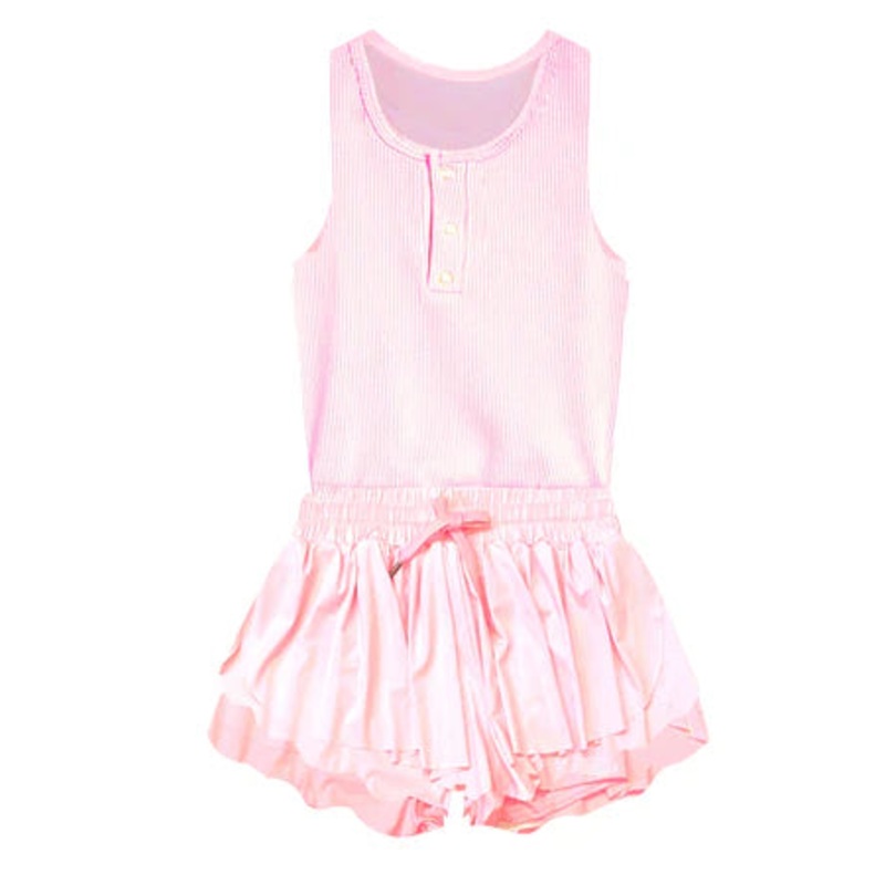 Tractr Racerback Dance Romper - Light Pink