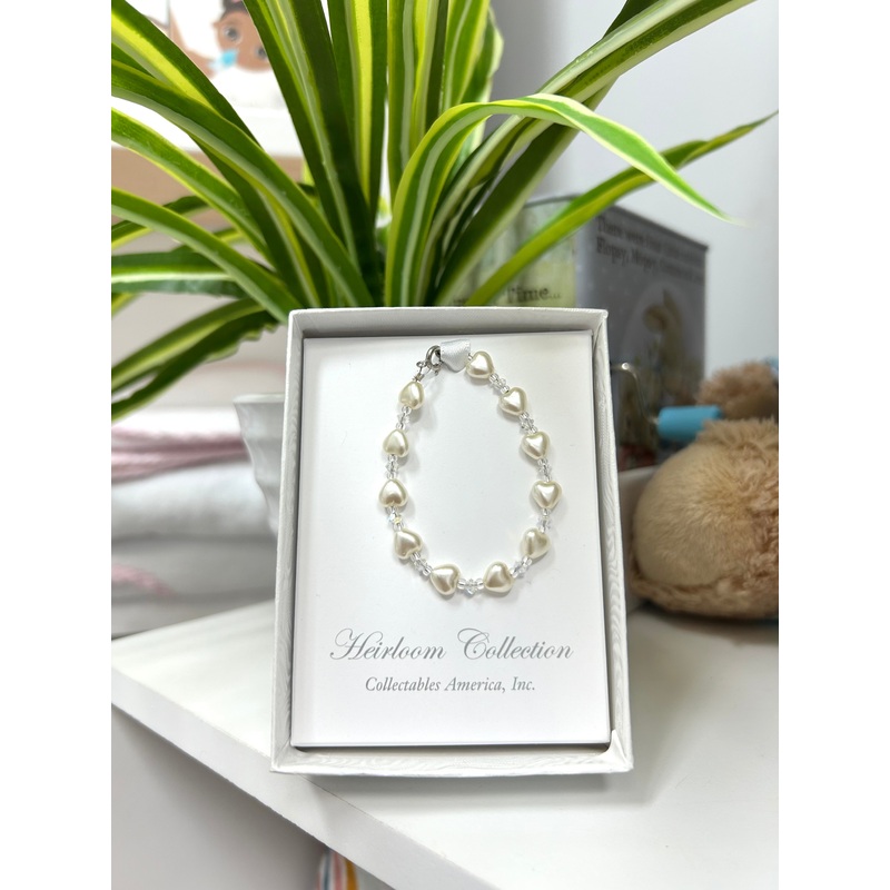 5" Heart Pearl Bracelet
