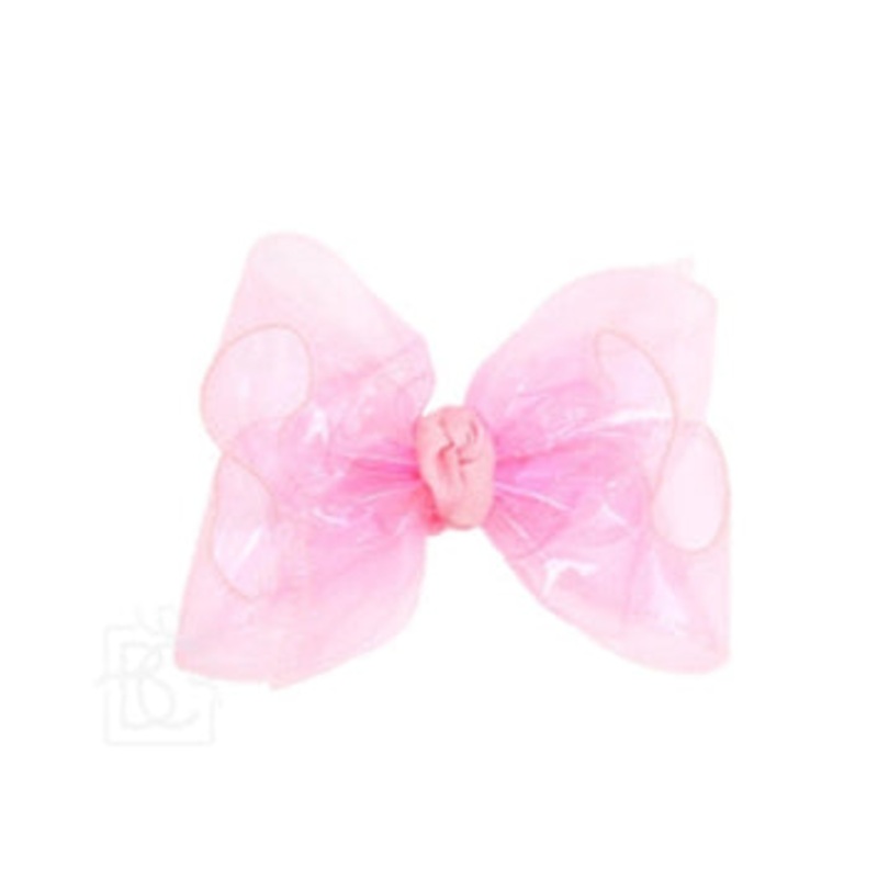 BC Med/Lrg 4" Waterproof Bow on Alligator Clip - Pink