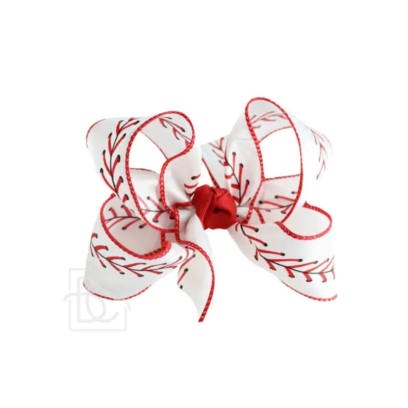 BC XL 5.5" Bow on Alligator Clip - Baseball