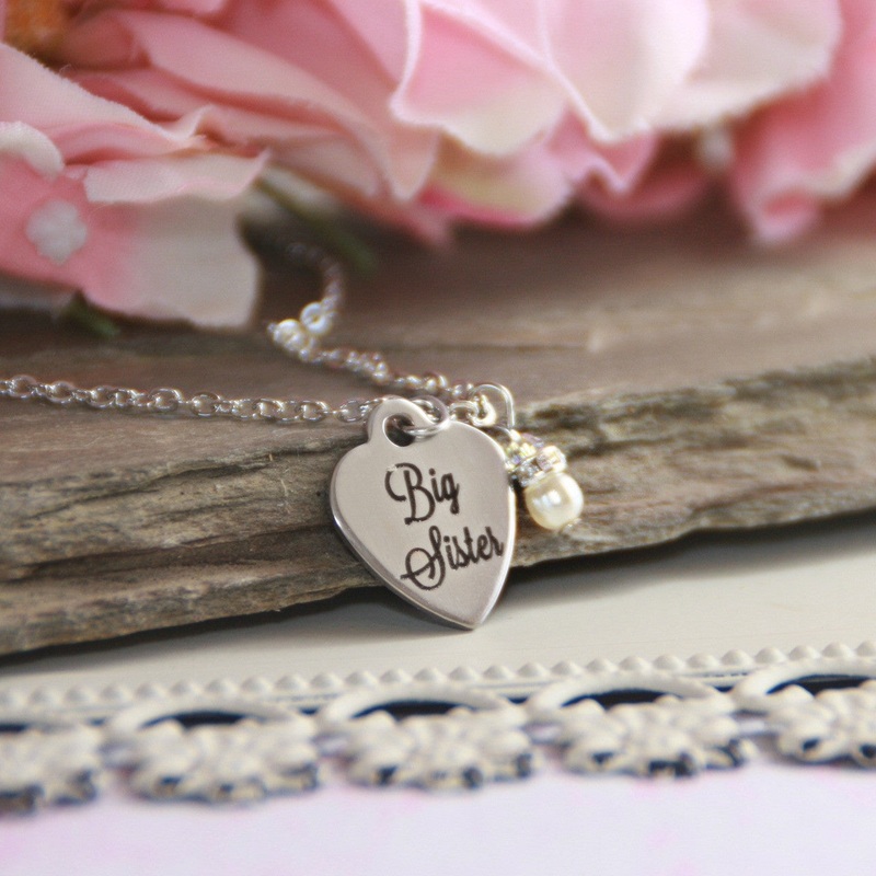 Big Sister Stainless Steel Heart Necklace