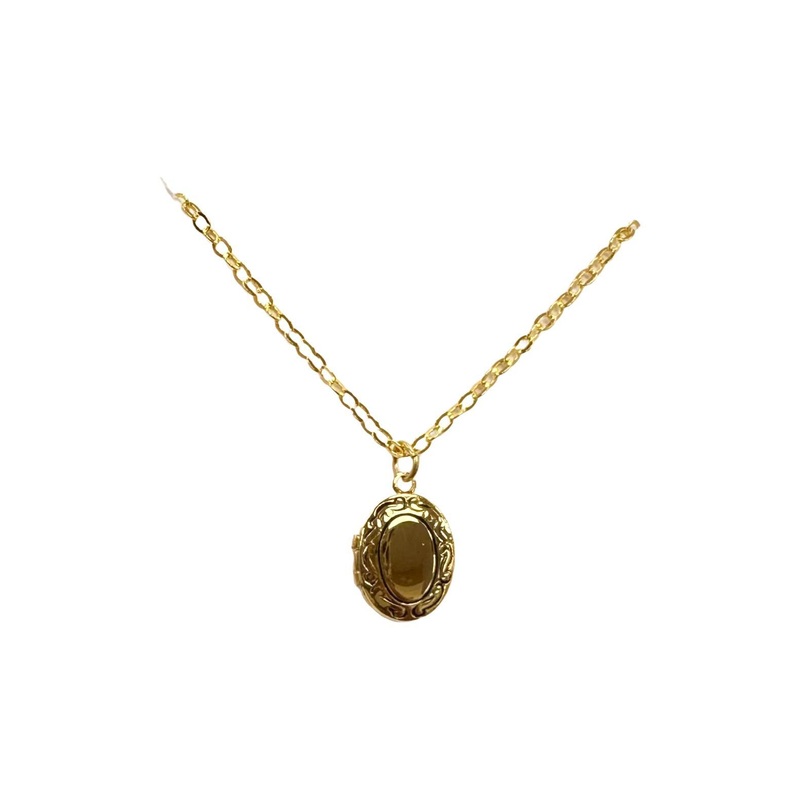 Classic Baby Gold Oval Locket Necklace