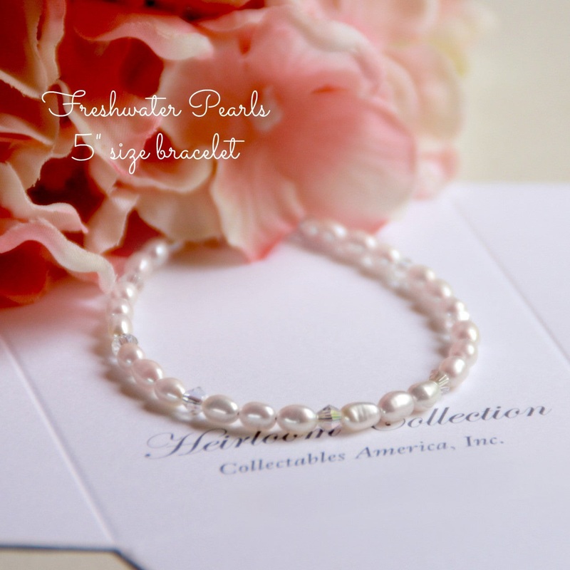 Freshwater Pearls and Crystals Bracelet 5"