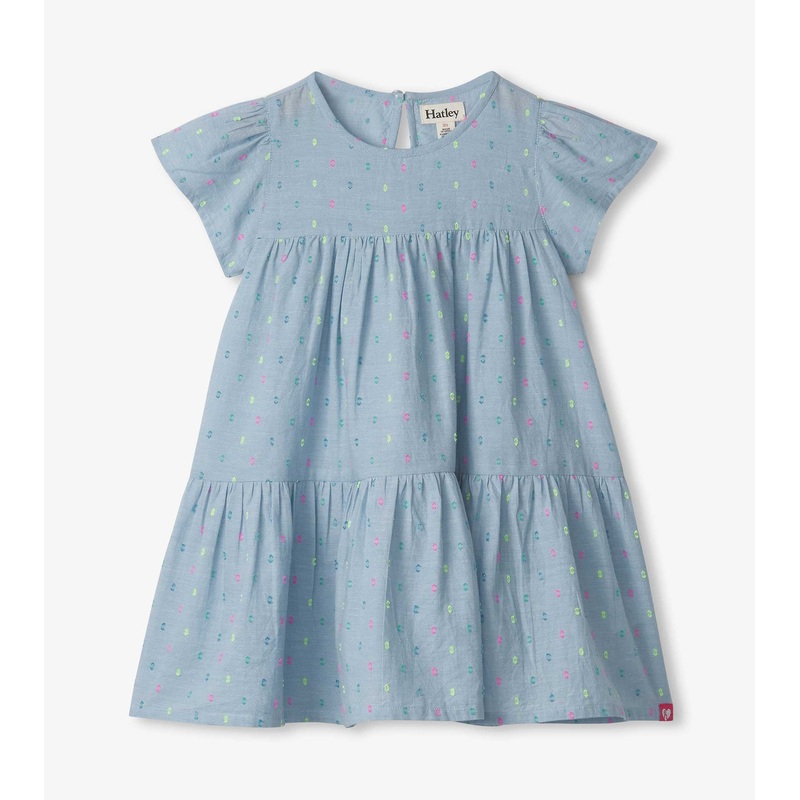 Hatley Chambray Woven Cake Puff Dress