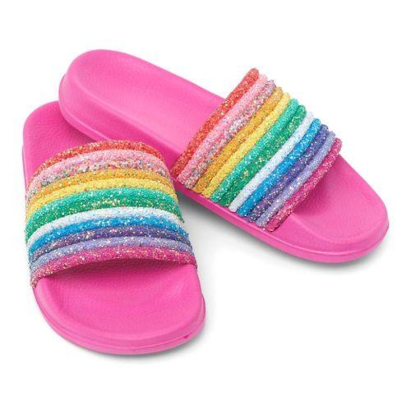 Hatley Over The Rainbow Slide On Sandals - Carmine Rose