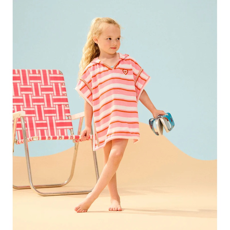 Hatley Pink Stripes Hooded Coverup