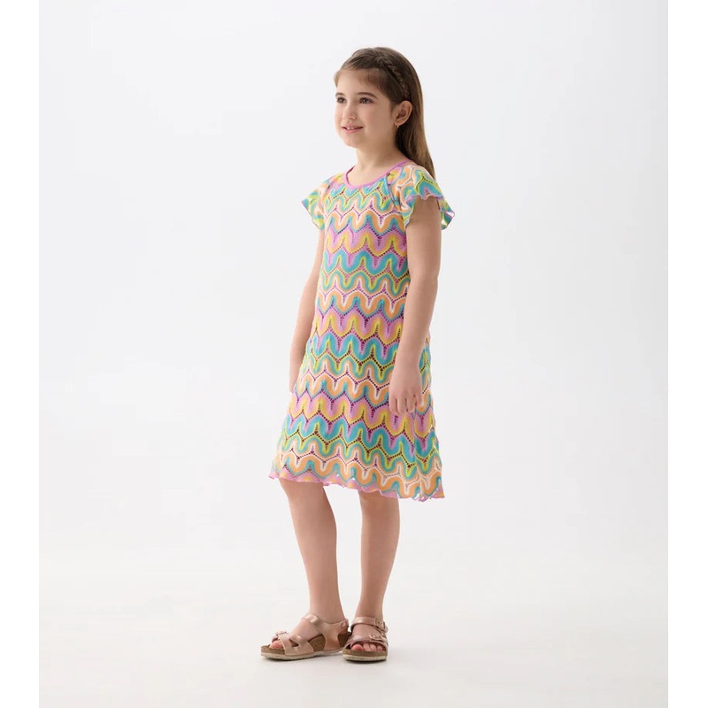 Hatley Rainbow Waves Crochet Dress