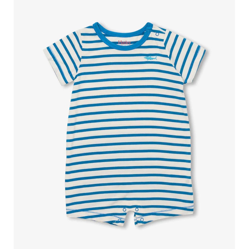Hatley Shark Stripes Bamboo Romper