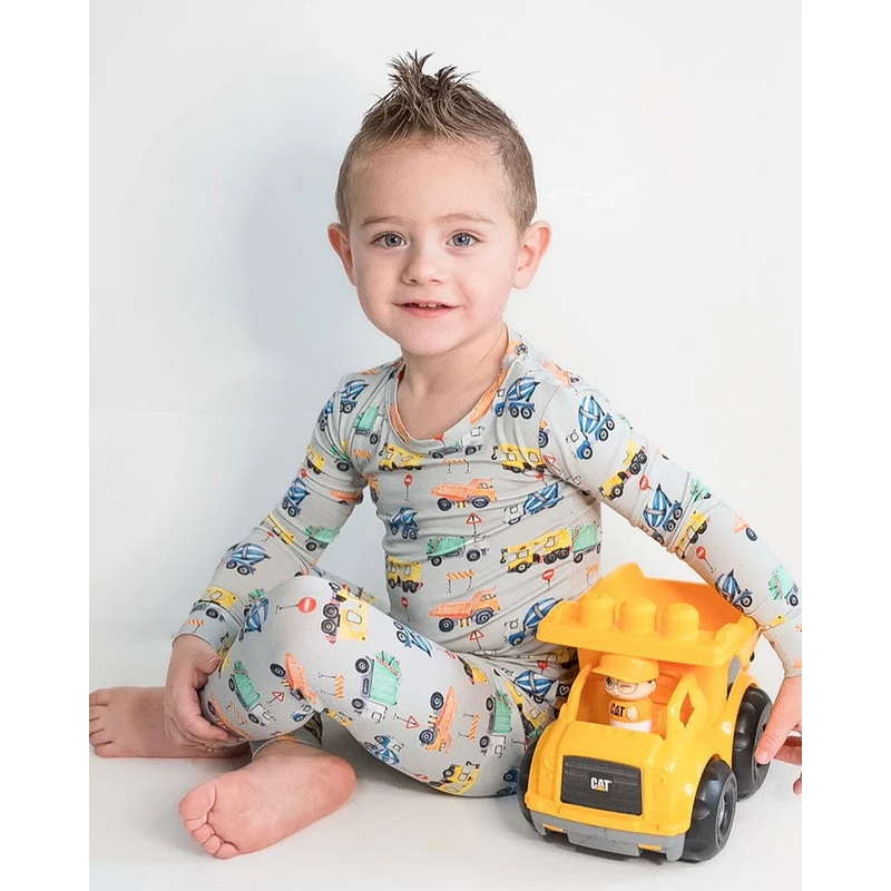 Lev Baby Mark Construction Trucks Toddler Lounge Pajamas
