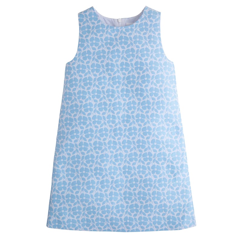 Little English Blue Jacquard Sleeveless Classic Shift Dress