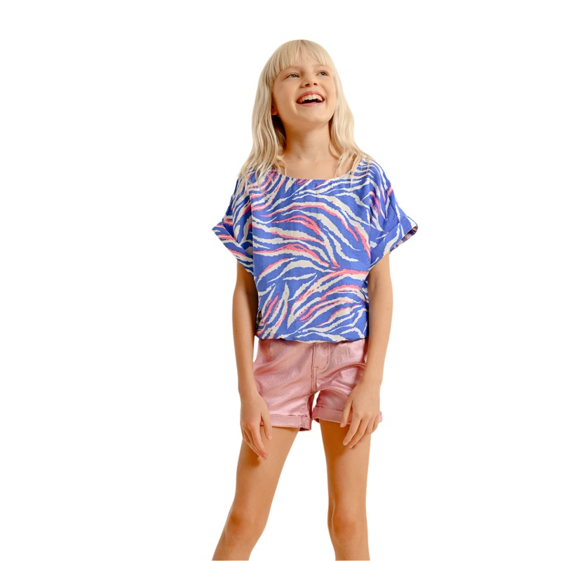 Molly Bracken Pink Metallic Cuffed Shorts