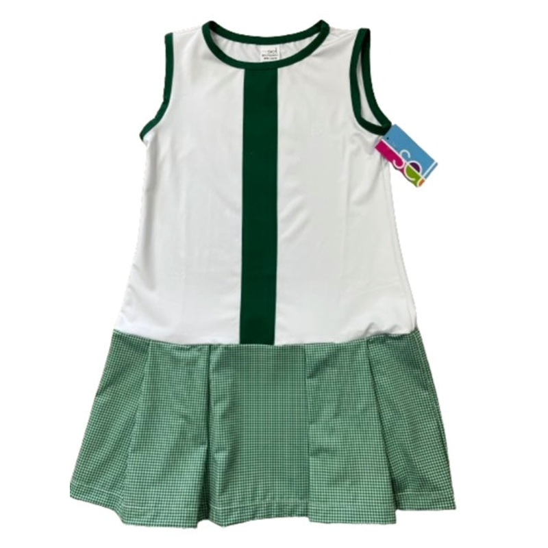 Renea Dress - Pure Coconut, Augusta Green Minigingham