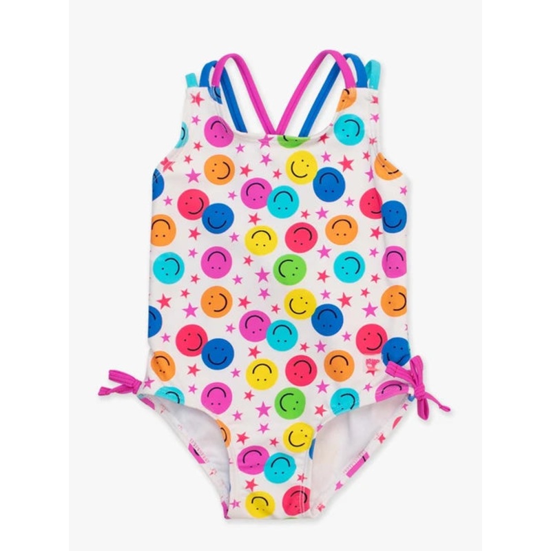Rufflebutts Star Smile Cross-Back 1Pc Swimsuit