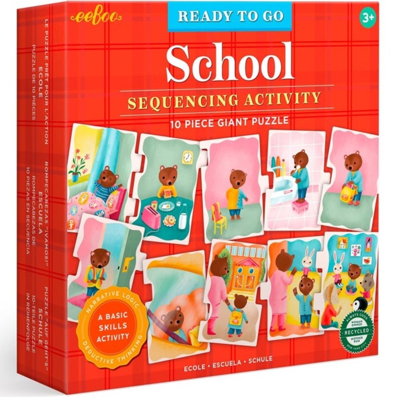 Eeboo School Sequencing Activity 10pc Giant Puzzle