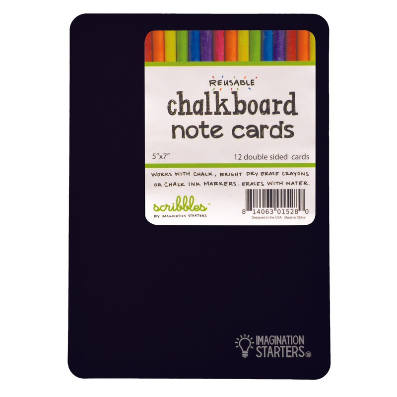 12Pk Reversible Chalkboard Note Cards/Flash Cards
