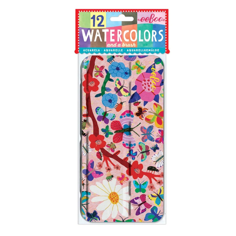 Eeboo 12 Watercolors & Brush