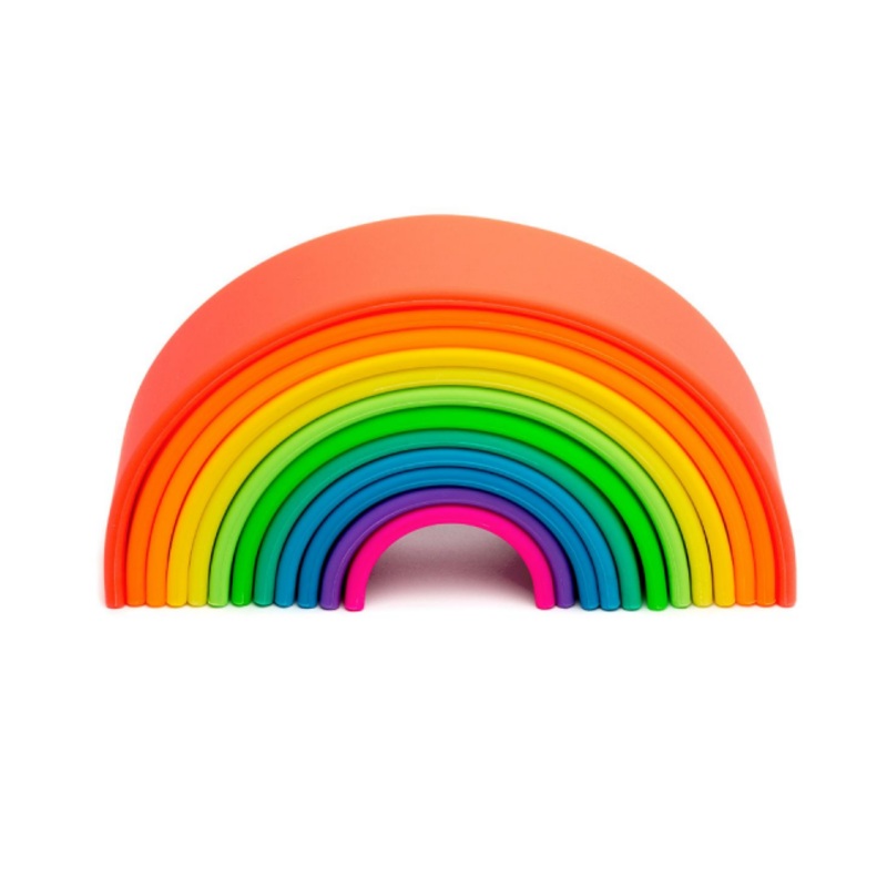 Kid Made Modern Dena Silicone Rainbow Stacker - Large Neon