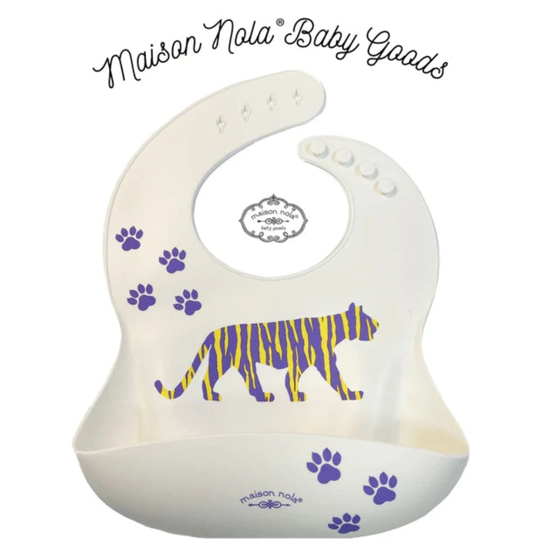 Maison NOLA Silicone LSU Tiger Bib