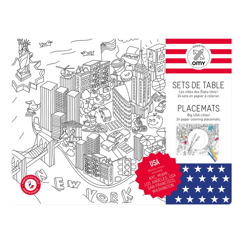 omy Coloring Placemats- USA