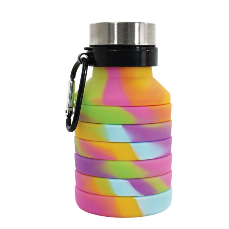 Tie Dye Silicone Collapsible Water Bottle