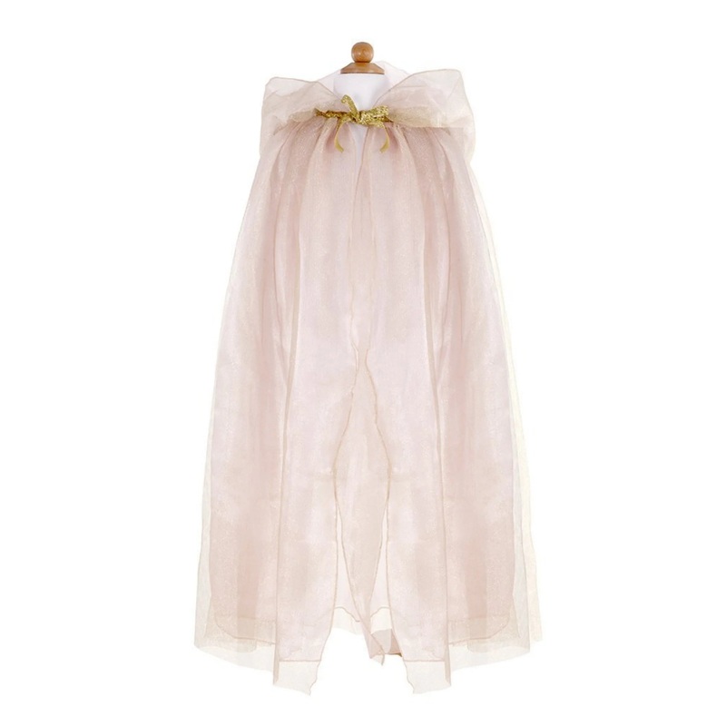 5/7 Royal Princess Dress Up Tulle Cape - Gold/Pink