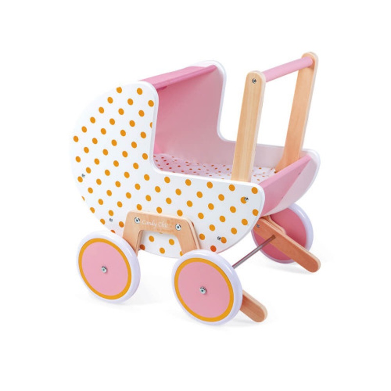 Candy Chic Wooden Doll Pram
