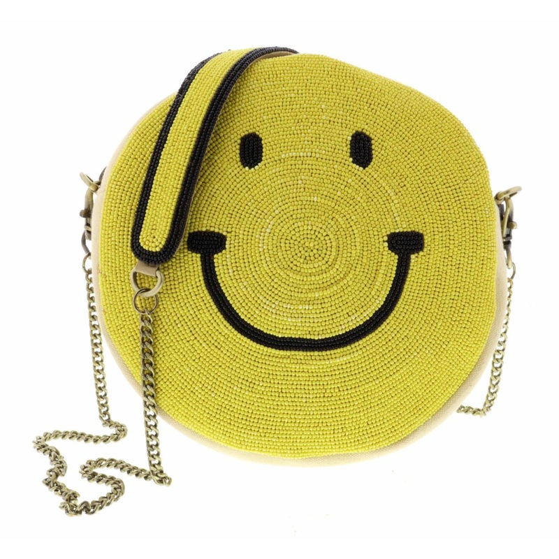Cause I'm Happy Beaded Crossbody Purse