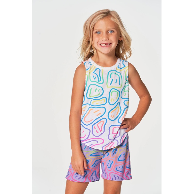 Chaser Girl Vintage Silly Smiley FaceTank Top