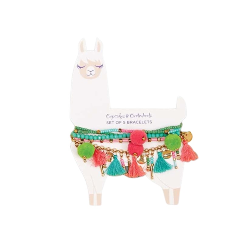 Cupcakes & Cartwheels 5Pc Llama Bracelet Set