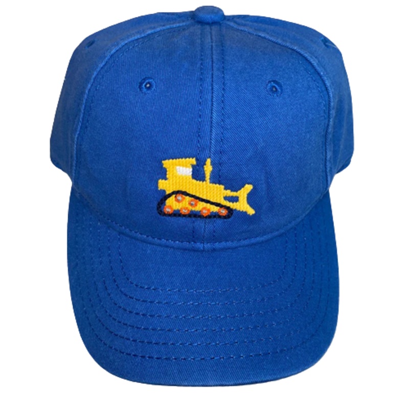 Harding Lane Baseball Hat Bulldozer on Cobalt Blue