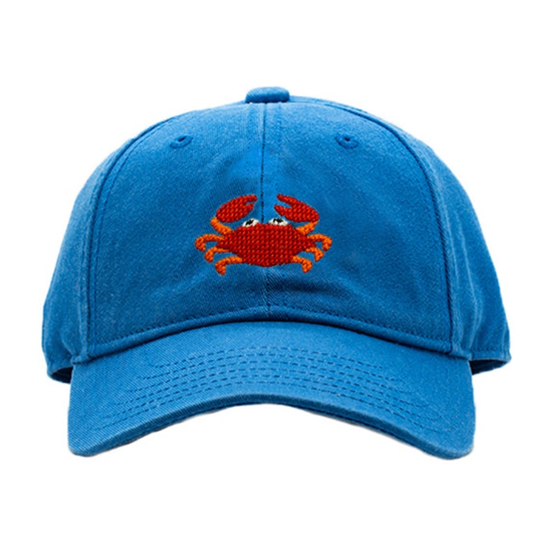 Harding Lane Baseball Hat Crab on Cobalt Blue