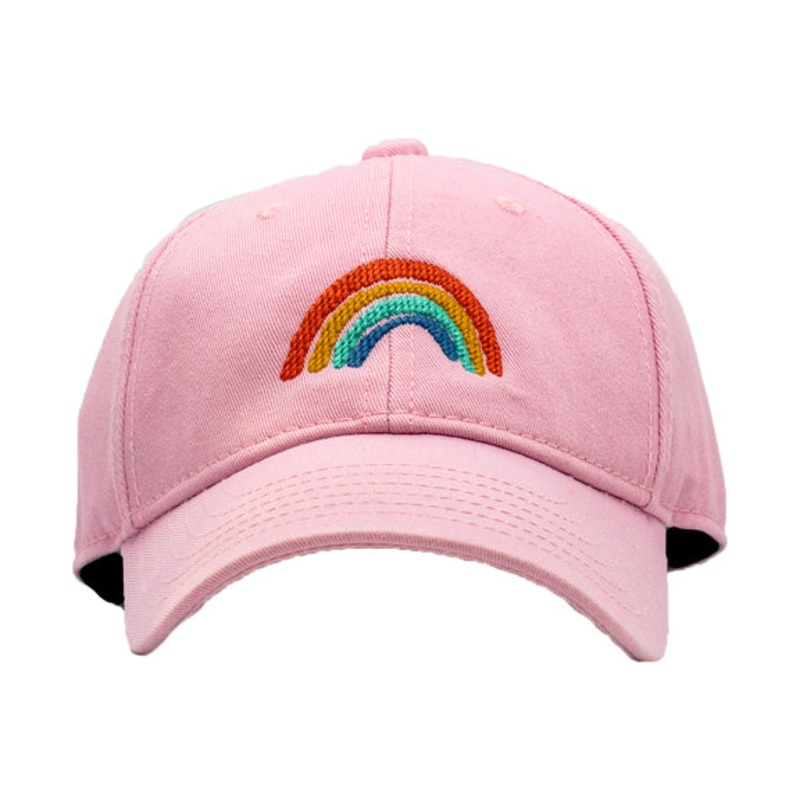 Harding Lane Baseball Hat Rainbow On Light Pink