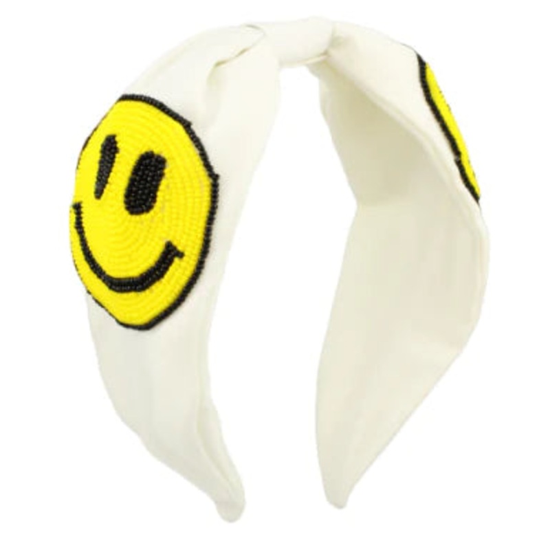 Smiley Face Beaded Headband