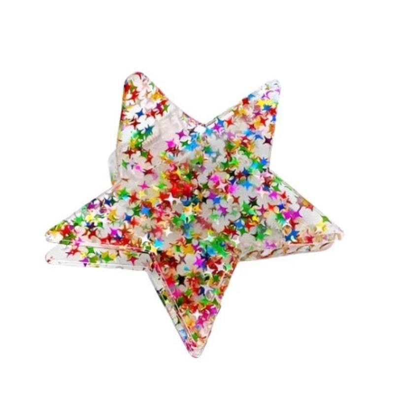 Star Confetti Hair Claw Clips