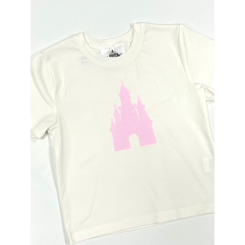 Belle Cher Pink Castle Sequin Tee