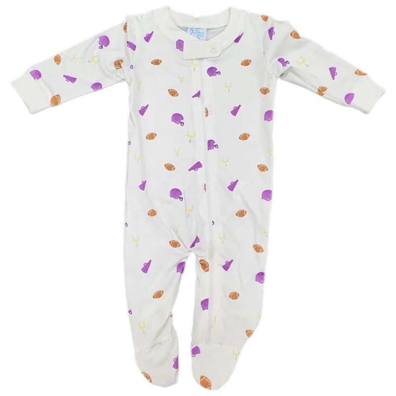 Gingham Goose Gameday Footed Unisex Pajamas