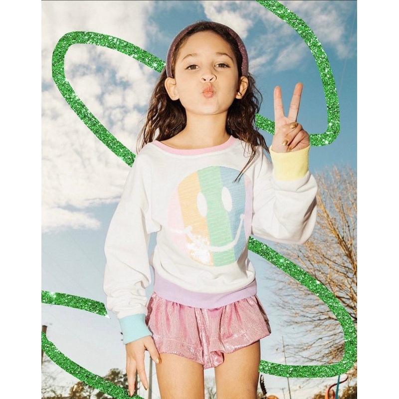 Queen of Sparkles Rainbow Smiley Face Sweatshirt