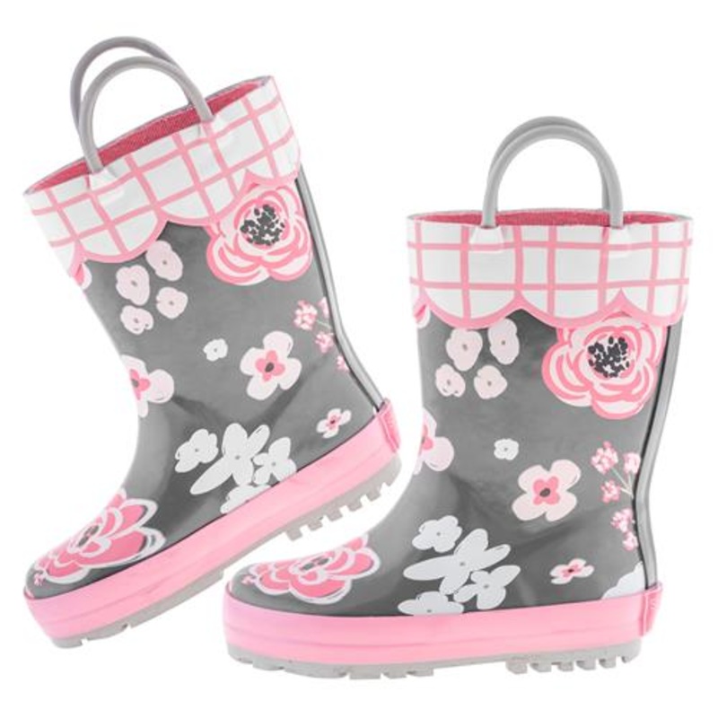 Stephen Joseph Rain Boots - Charcoal Floral