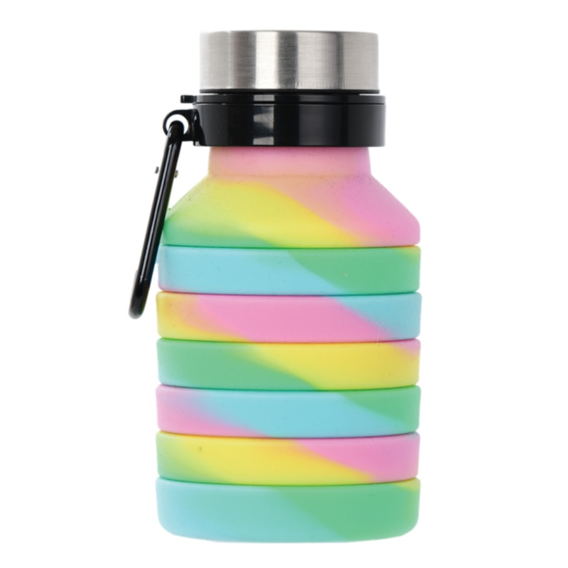 Swirl Tie Dye Silicone Collapsible Water Bottle