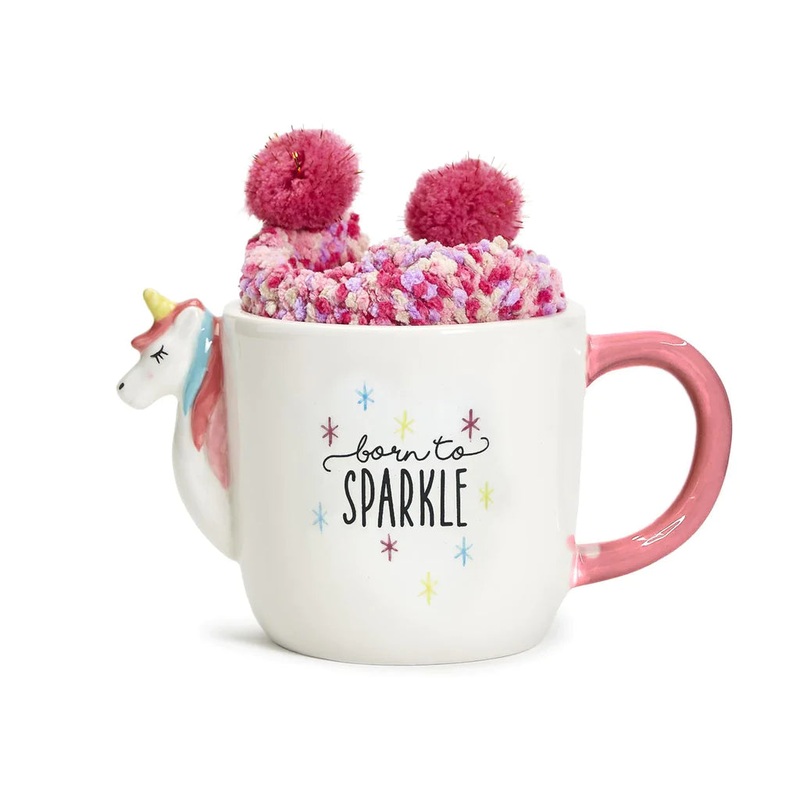 Unicorn Mug w/ Pom Pom Socks Gift Set