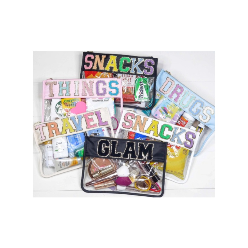 Clear Nylon Chenille Patch Bag