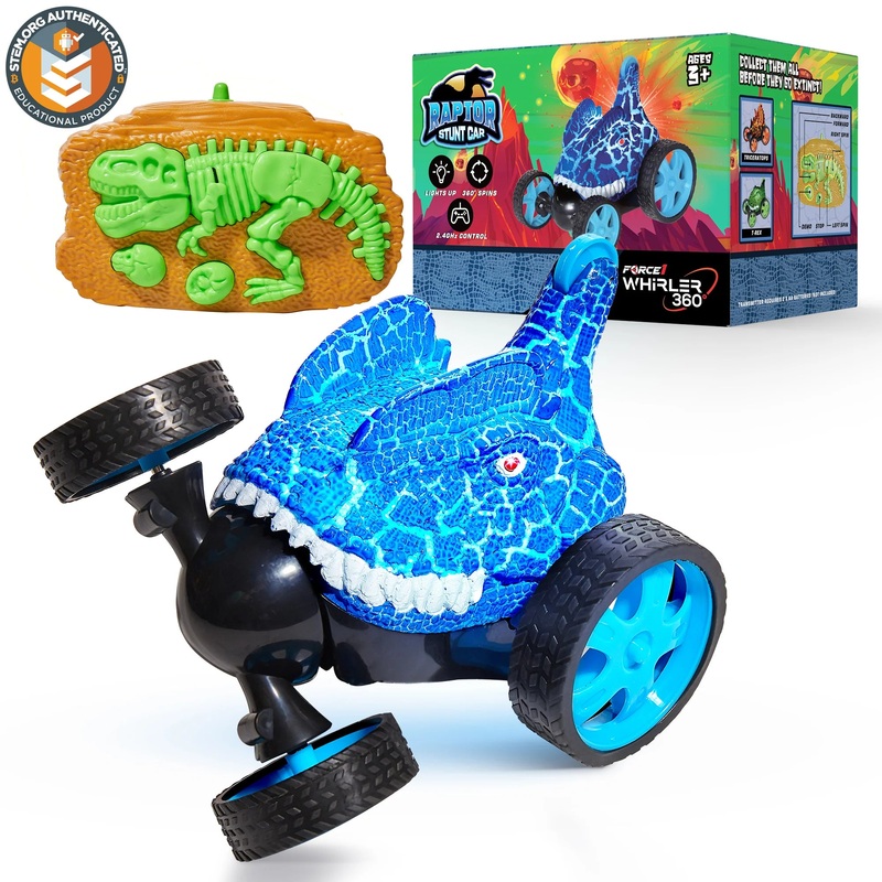 Remote Control Dino Stunt Cars - 360 Rotation