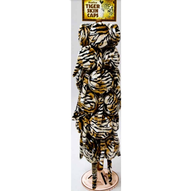 Replica Furry Tiger Skin Cap with Tail